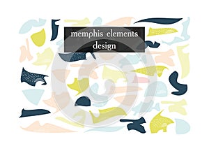 Set of memphis elements design. Isolated on white backgrounds. Vector patterns